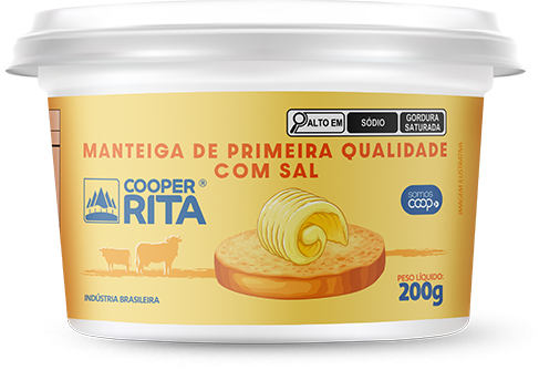 Manteiga CooperRita produzida na concentração certa de ingredientes e qualidade