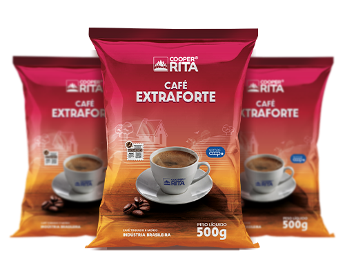 Café Extraforte CooperRita com grãos selecionados