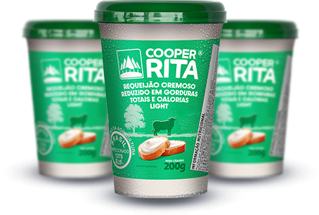 Requeijão light CooperRita é produzido com a qualidade do puro leite e sem amido